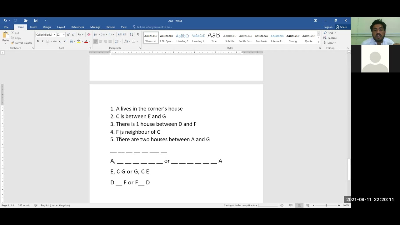 Analytical Reasoning Solutions, Preparation for MSN Entry Test