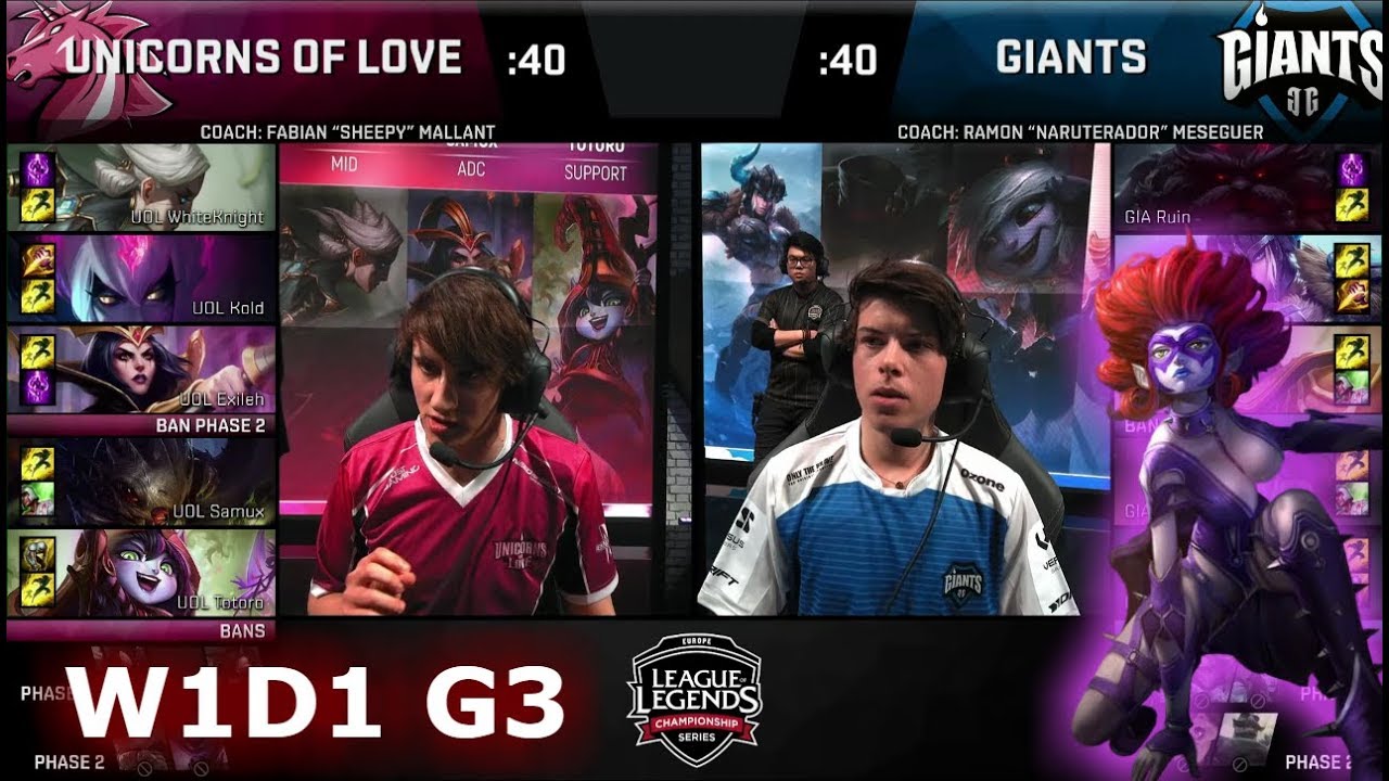 Unicorns of Love vs Giants | Week 1 Day 1 of S8 EU LCS Spring 2018 | UOL vs GIA W1D1 G2