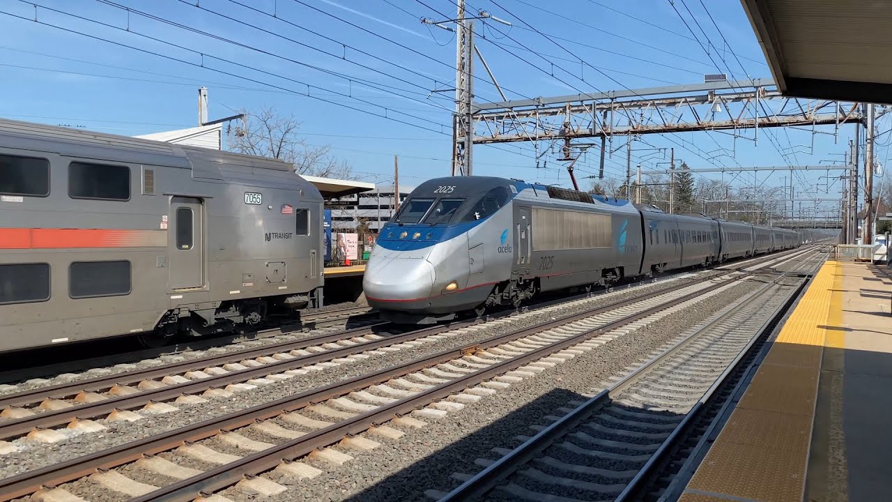 Amtrak Acela Express Trains @ 150 MPH Through Princeton Junction, NJ (3/4/24)