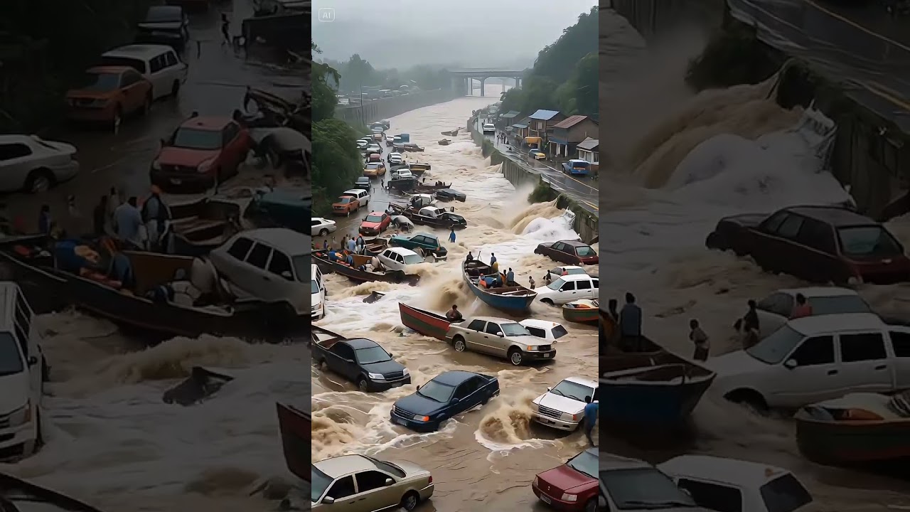 Dengerous Flood Captured Ai Generated #ai #aivideo #tranding #flood #viralvideo #waves
