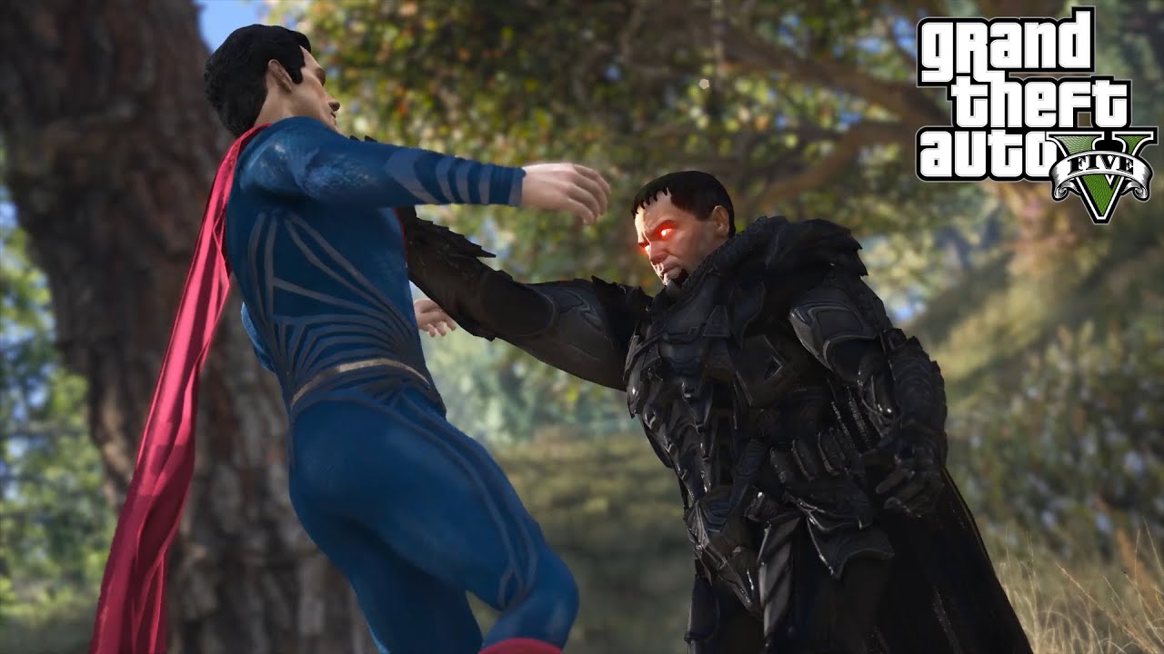 SUPERMAN VS GENERAL ZOD IN GTA V - DCEU (MAN OF STEEL)