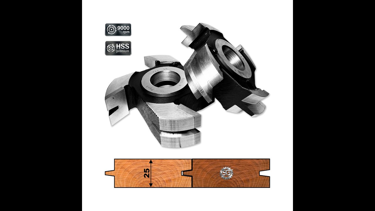 Set 2 Freze Îmbinare Nut și Feder Conic 25 mm