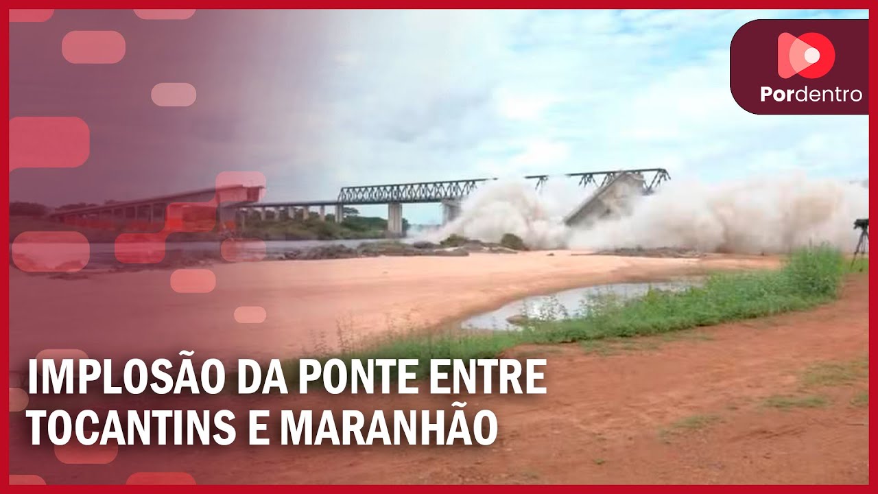 V&iacute;deo mostra momento da implos&atilde;o da ponte entre Tocantins e Maranh&atilde;o ap&oacute;s desabamento