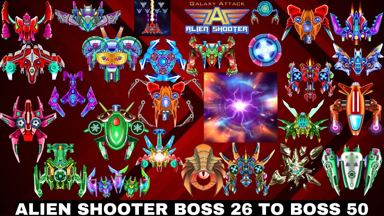 alaxy Attack Alien Shooter | Boss Mode Level 26 To 50 | All Bosses Epic Fights | Zambario Gamers