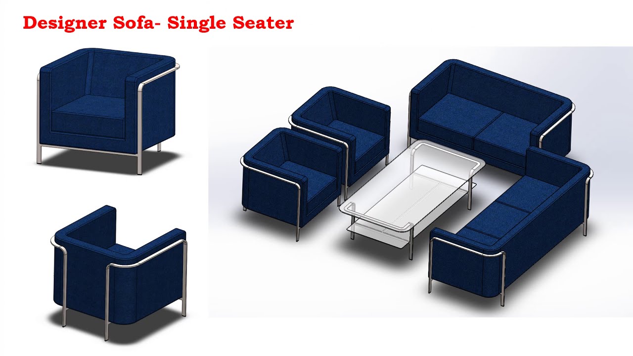 Learn How to Design Sofa in Solidworks.| Advance Solidworks | Step by Step | Sofa - Single Seater