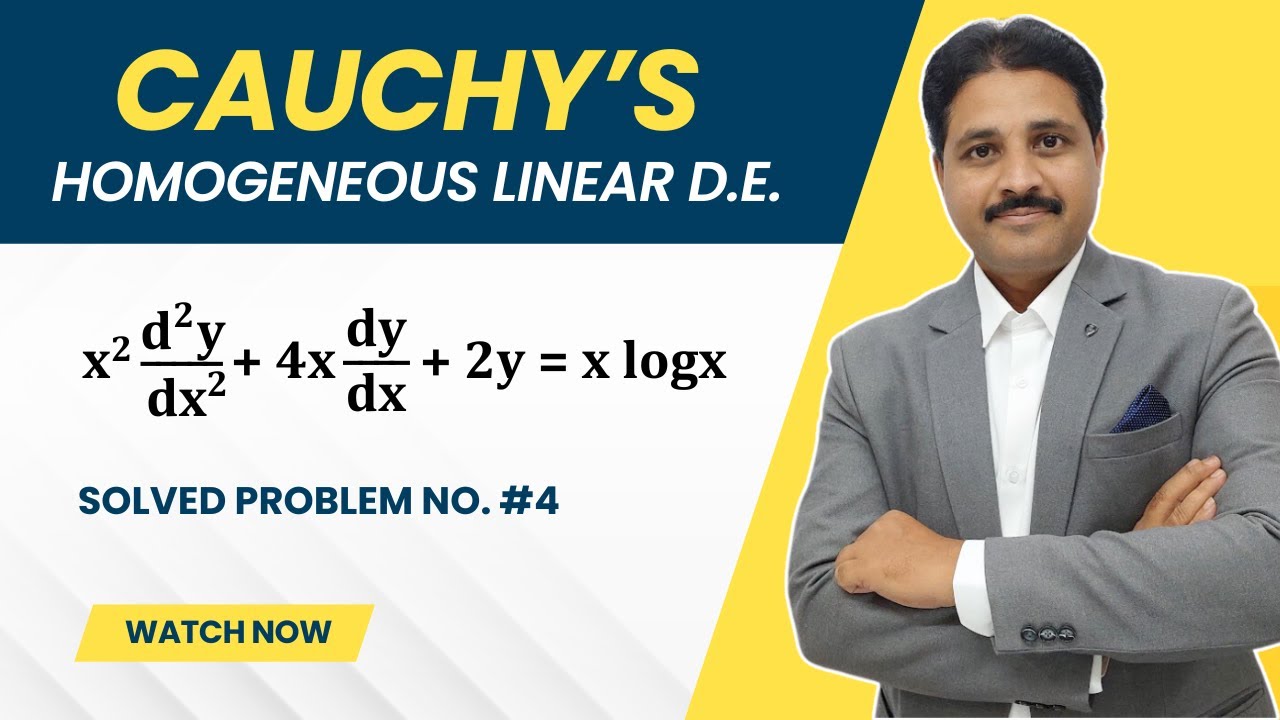 CAUCHY'S HOMOGENEOUS LINEAR DIFFERENTIAL EQUATION SOLVED PROBLEM 4 @TIKLESACADEMY