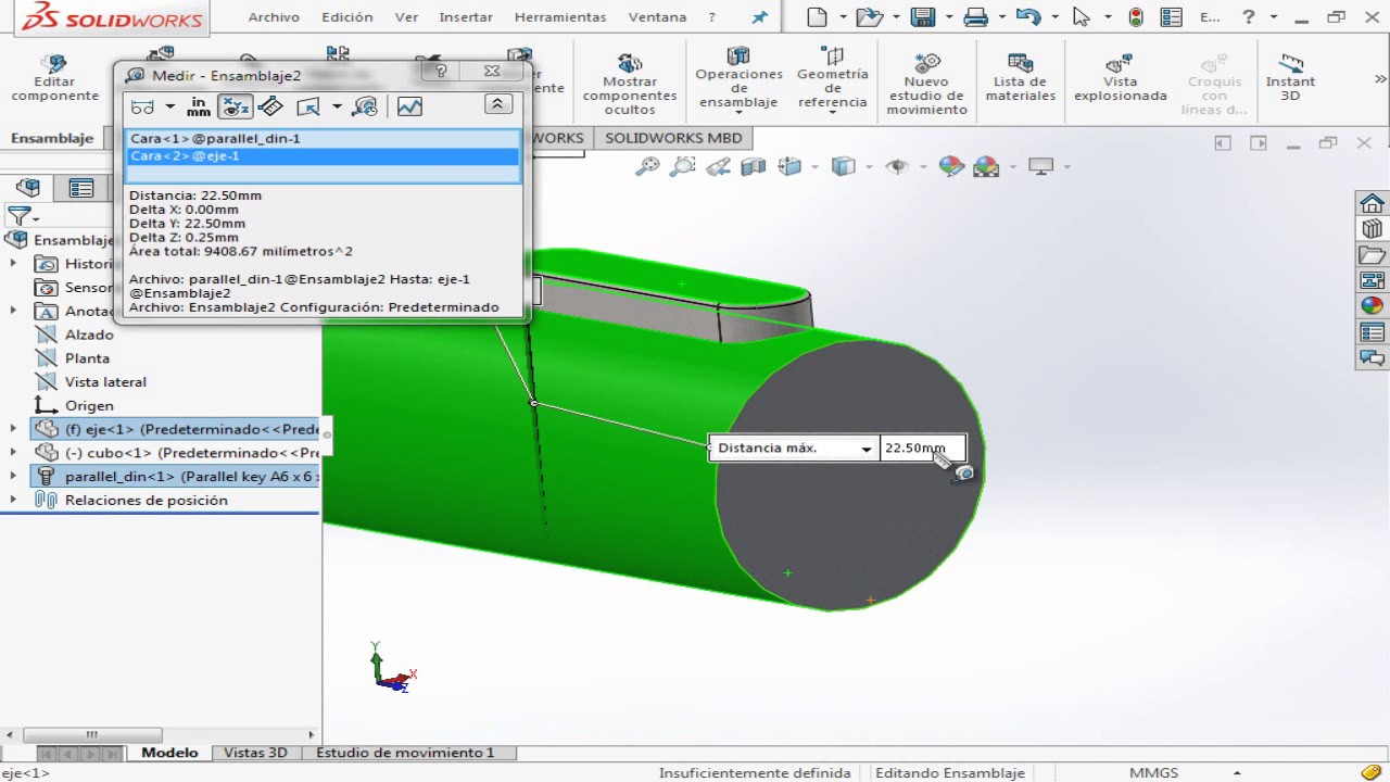 Tutorial solidworks como hacer Canal chavetero