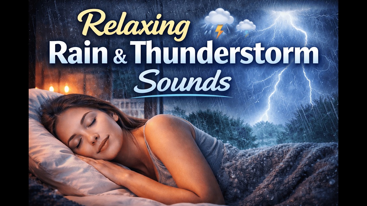 Relaxing Rain &Thunderstorm Sounds 🌧️⛈️ | Sleep Heavy Rain & Thunder Sounds for Sleeping, Relaxation