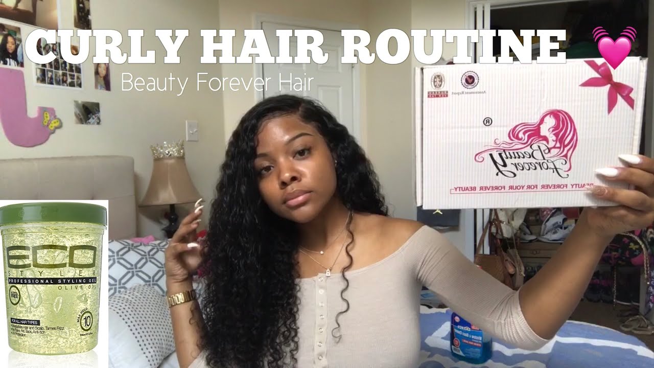 Curly Hair Routine ft. Beauty Forever Hair Malaysian Curly 💖