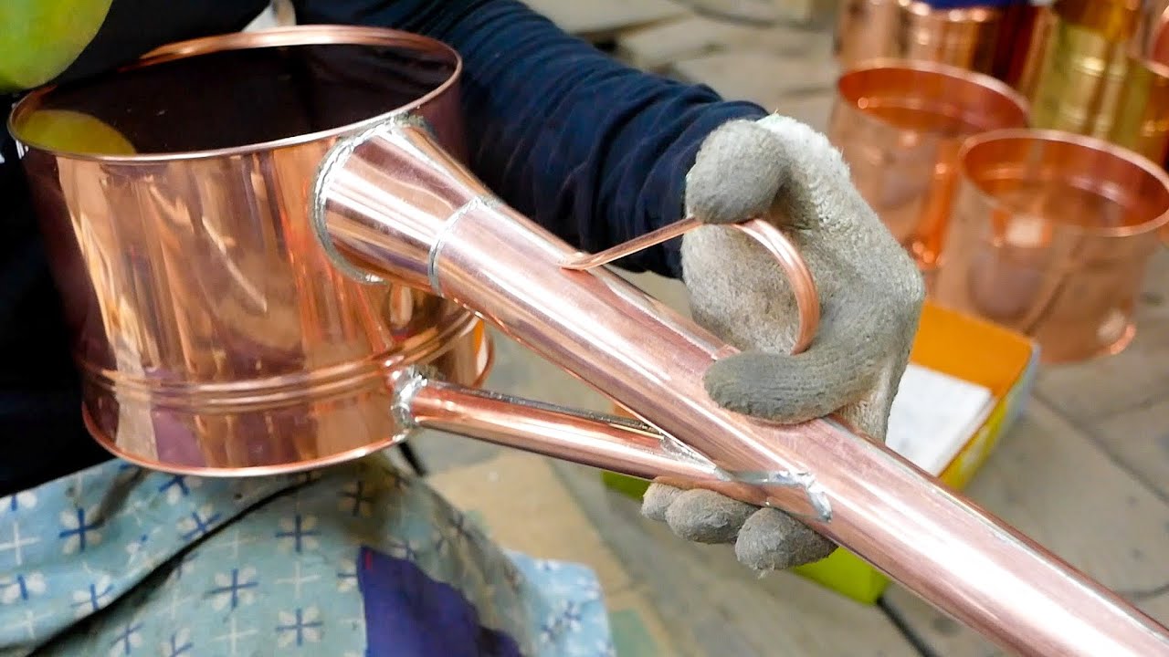 Удивительные японские мастера-лейки! Процесс изготовления медной мороси!