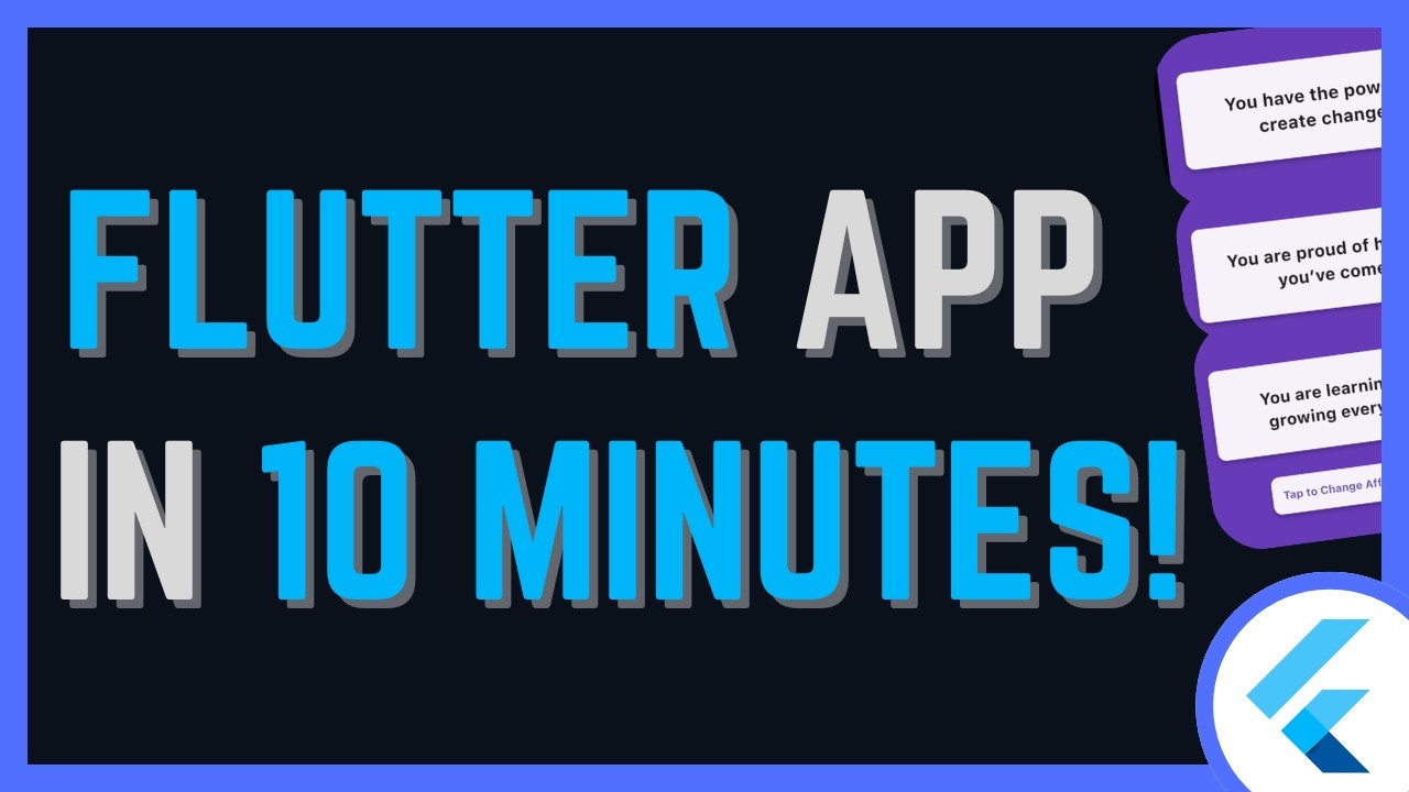 Создайте Flutter-приложение за 10 минут | Приложение с ежедневными аффирмациями