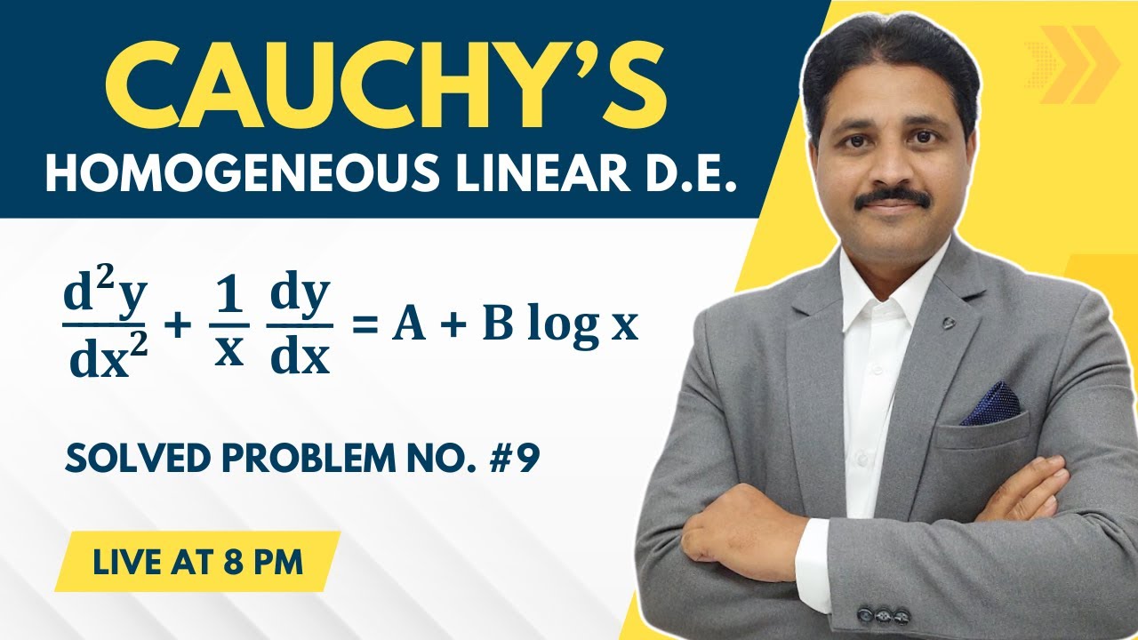 CAUCHY'S HOMOGENEOUS LINEAR DIFFERENTIAL EQUATION SOLVED PROBLEM 9 @TIKLESACADEMY
