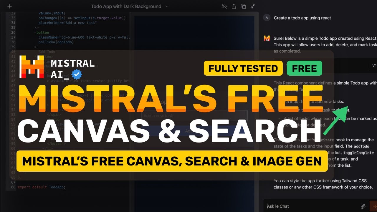 Mistral's FREE Coding Canvas, Search & Image Gen: This BEATS Claude & ChatGPT for FULLY FREE!