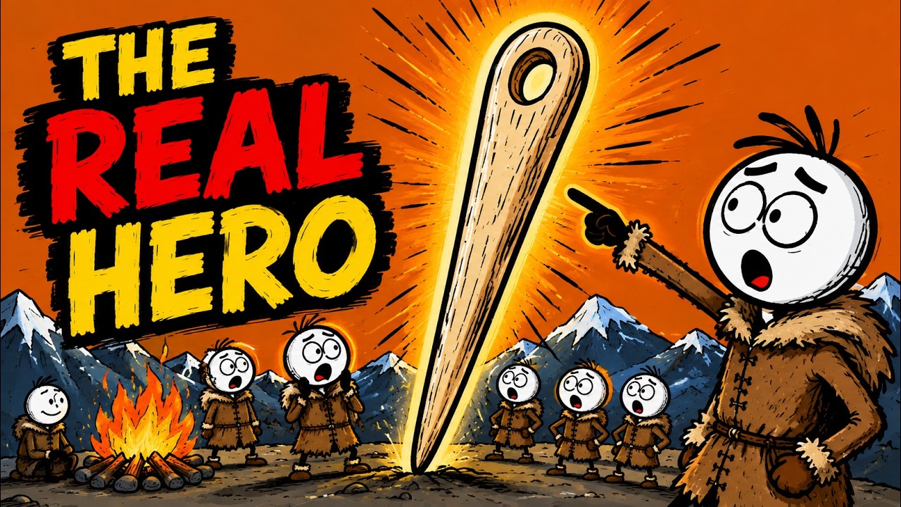 When did modern humans use eyed sewing needles to outlast Neanderthals in a freezing world?