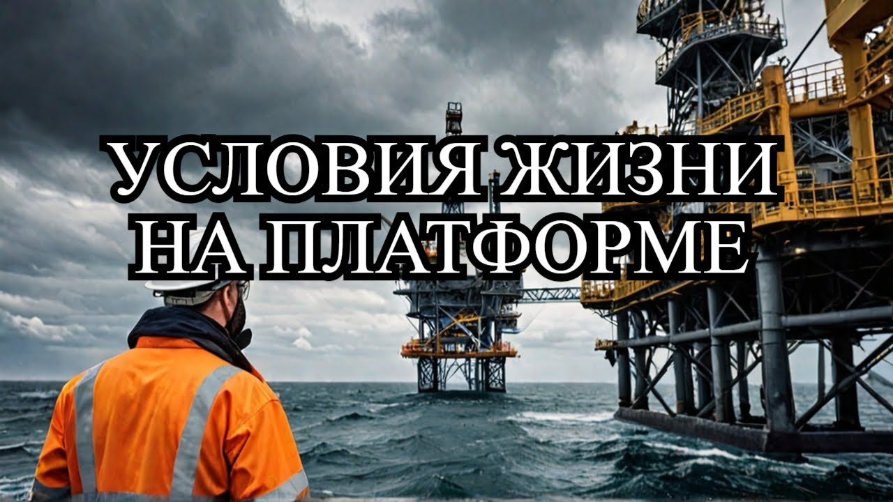Условия работы на платформе в Северном море #платформа