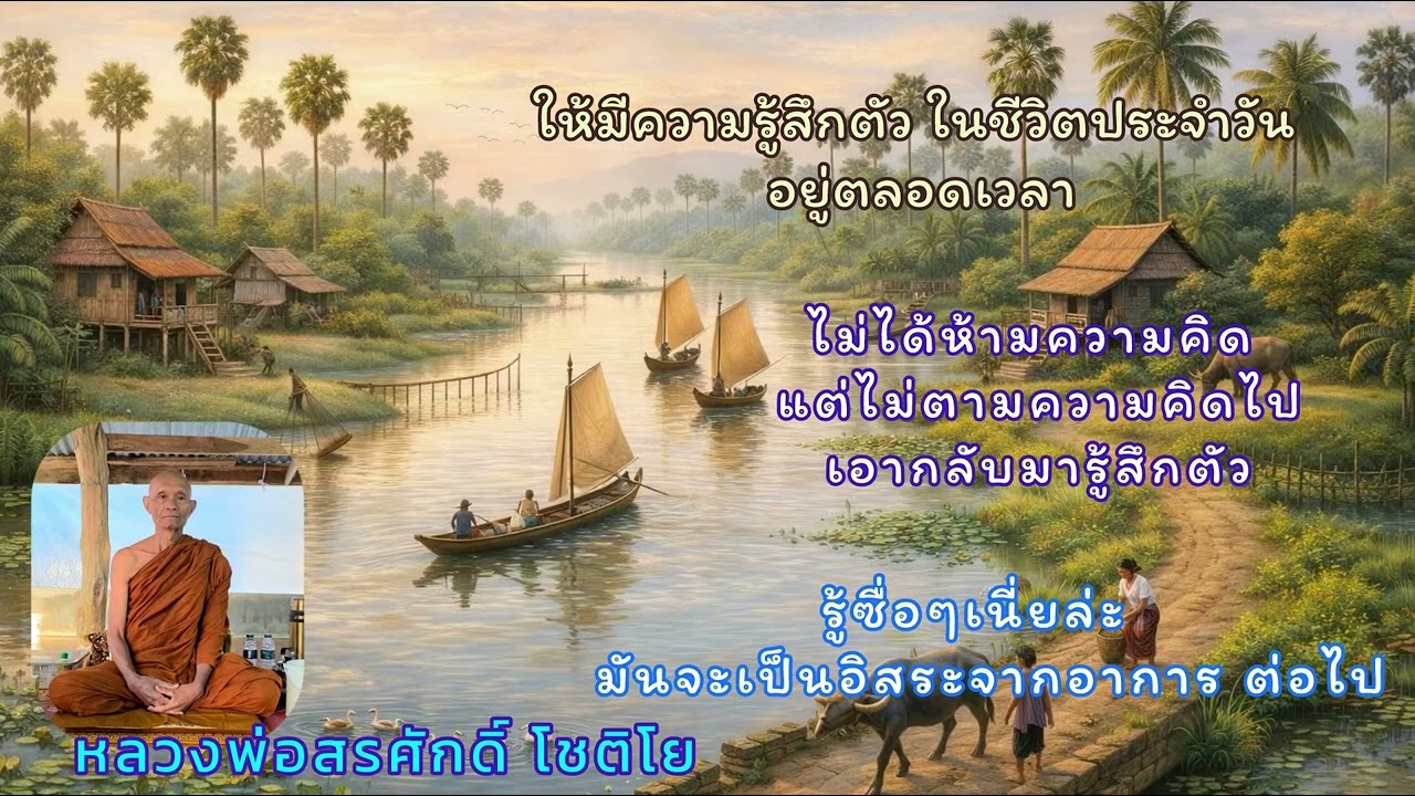 รู้สึกตัว รู้ซื่อๆ ต่อไปมันจะอิสระต่ออาการ (เว้าอีสาน)                     หลวงพ่อสรศักดิ์ โชติโย