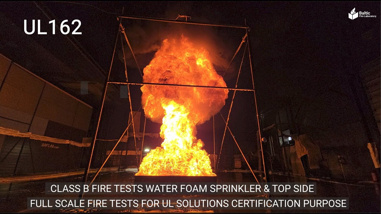UL162 Water - Foam Sprinkler & Top side full scale fire tests