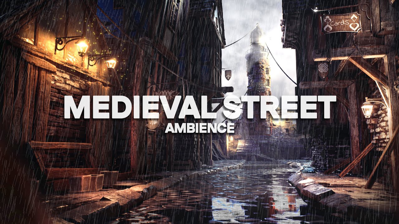 MEDIEVAL OLD STREET || Rain sound ||Ambience || ASMR