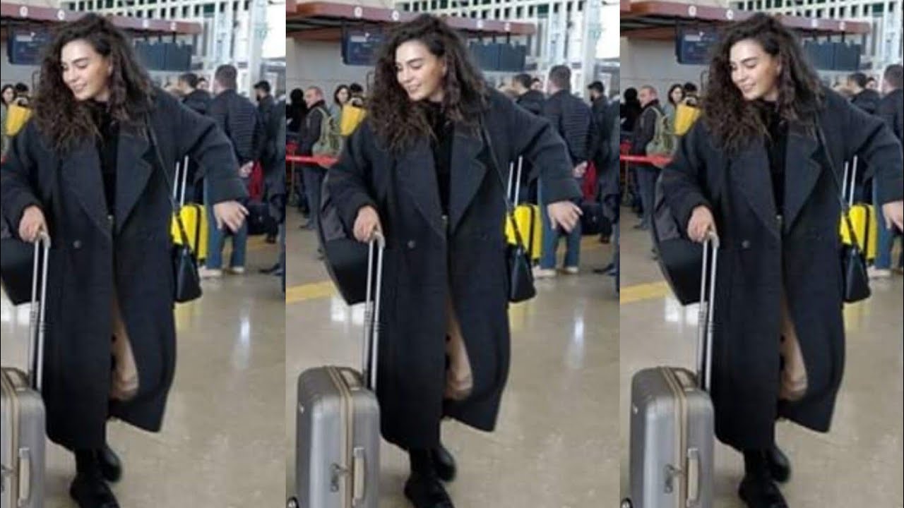 Bellissime immagini di Ebru Şahin dall'aeroporto#ebrusahin