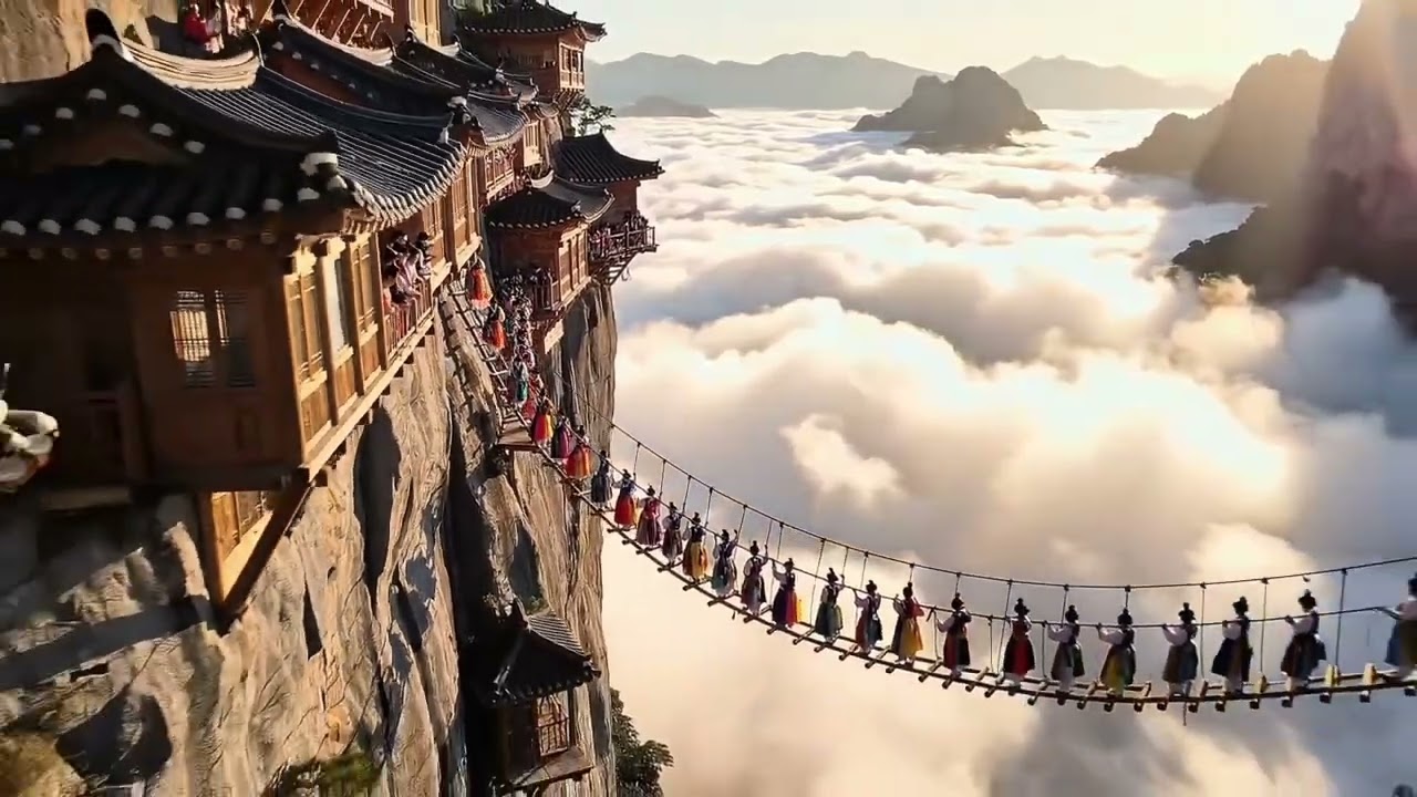 Sacred Buddha Procession Through Treacherous Paths#BuddhaProcession #SacredJourney #FaithAndDevotion