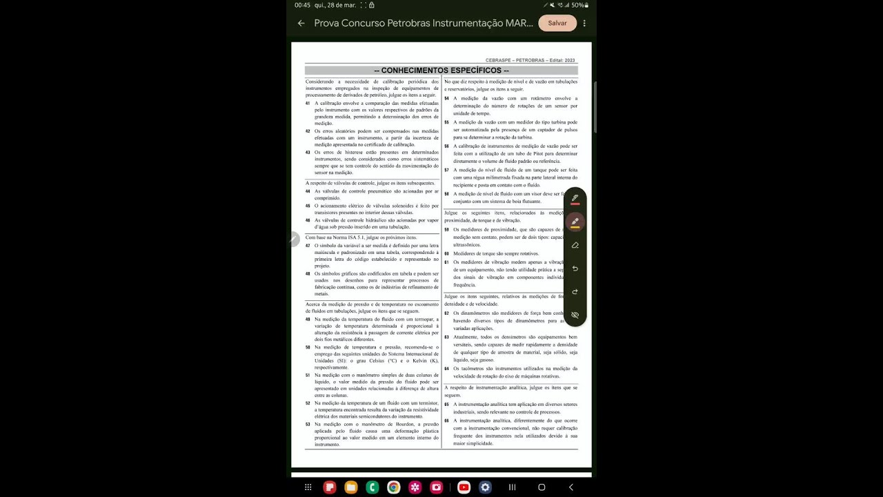 Correção da Prova de Técnico de Manutenção Instrumentação - Concurso Petrobras - Edital 2023