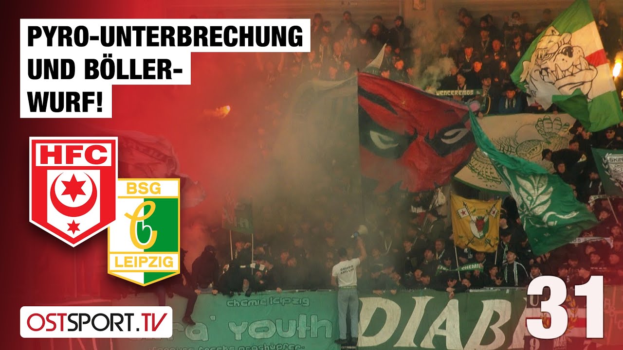 Pyro-Unterbrechung und Böllerwurf! Halle - Chemie Leipzig | Regionalliga Nordost