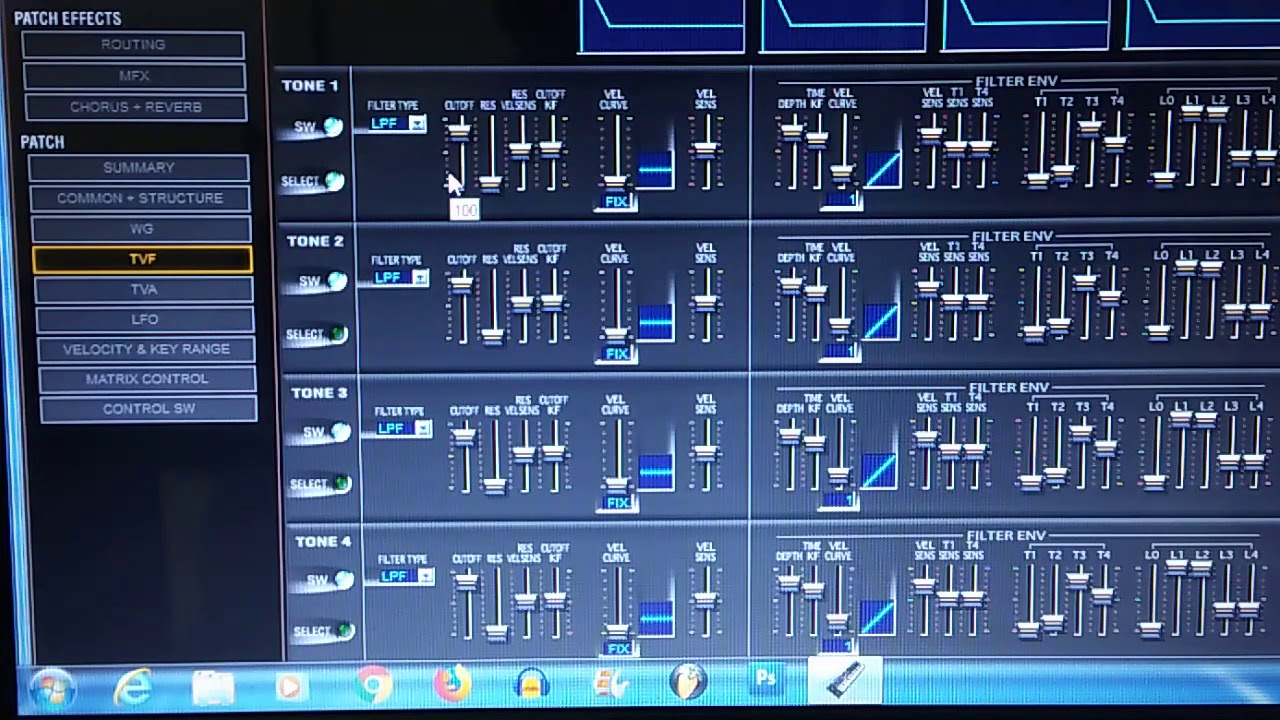 Roland XPS10 Piano Sound development with JUNO DI Editor