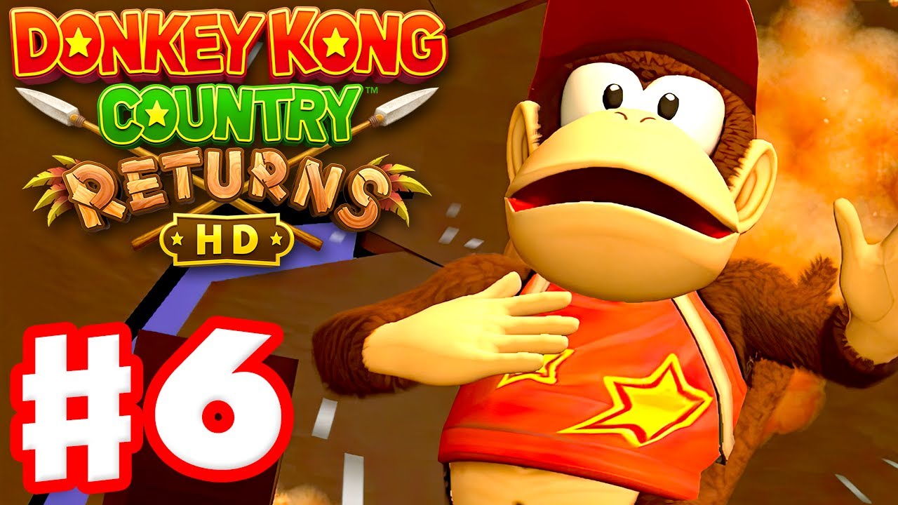 Donkey Kong Country Returns HD - Full Game Walkthrough Part 6 - Cliff!