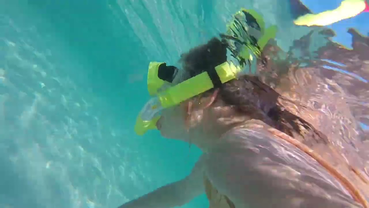 Ayia Napa Sandy bay Jersie and her friend snorkelling 