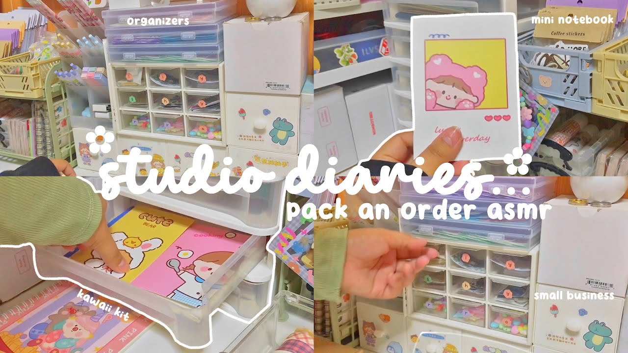 ASMR Packing order as a small business on shopee🛍 no music, kawaii kit (philippines)
