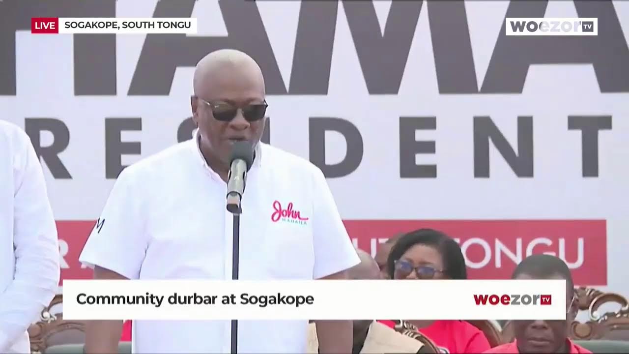 LIVE NOW |⁠ Community durbar at Sogakope | #Mahama4change2024 Campaign | WoezorTV