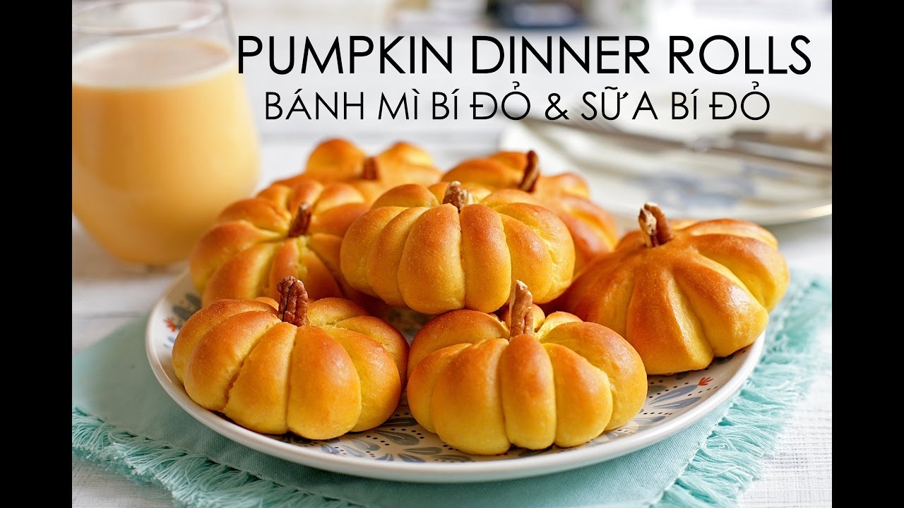 Cách làm BÁNH MÌ & SỮA BÍ ĐỎ - Soft & Fluffy PUMPKIN DINNER ROLL recipe | Savoury Days