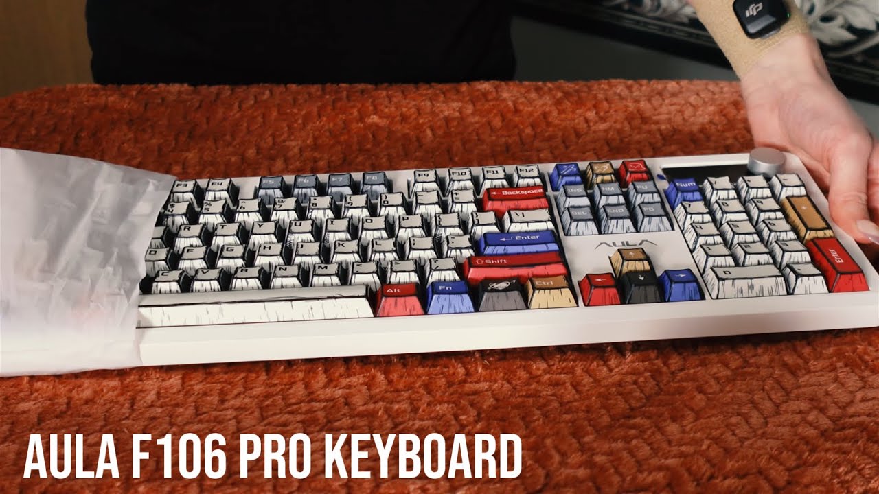 ASMR - Aula F106 Pro Comic + Blaze V3 Keyboard Unboxing & Testing - No Talking *some light flashing*