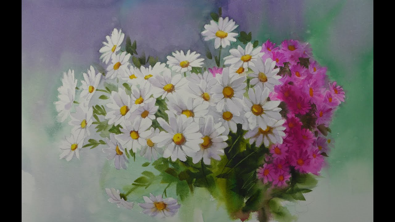 가을꽃! 구절초와 국화!  꽃 그리기 수채화 /양원희 水彩畵, Yang Won Hee Watercolor Painting