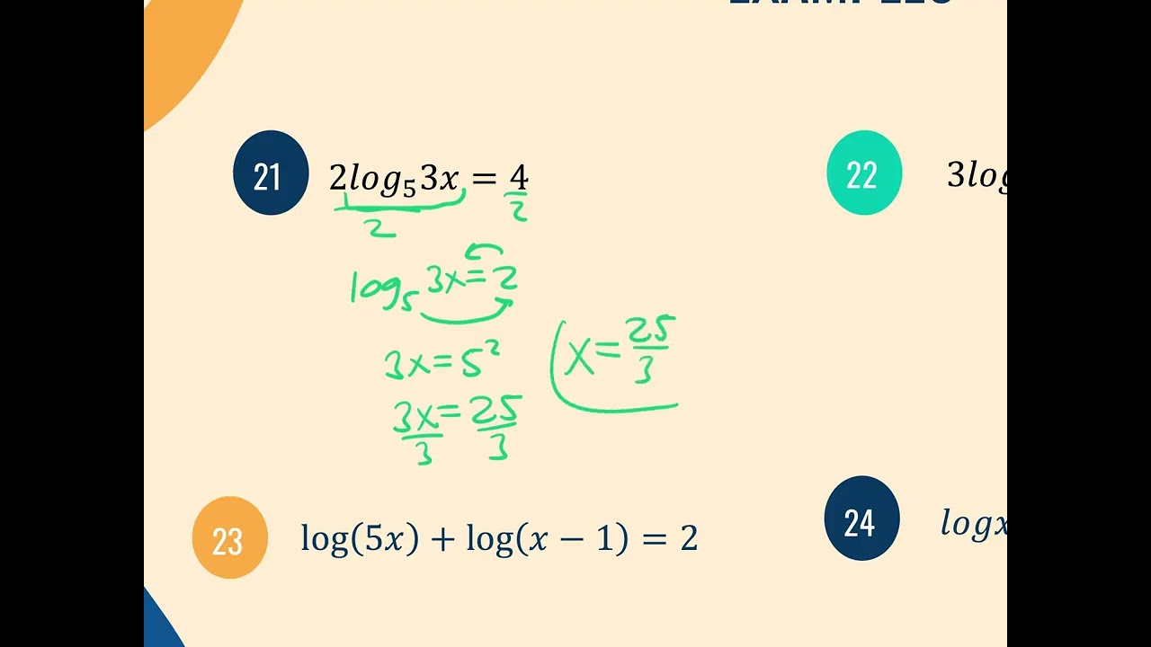 Algebra II - Chapter 5.4 Part 2 - Solving Logarithmic Equations 