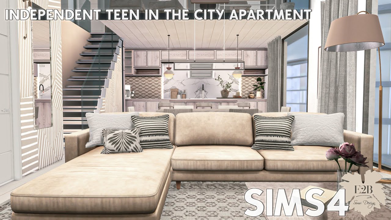 НЕЗАВИСИМЫЙ ПОДРОСТОК В ГОРОДЕ — КВАРТИРА | Sims 4 CC Speed ​​Build | ССЫЛКА ДЛЯ СКАЧИВАНИЯ (TRAY...