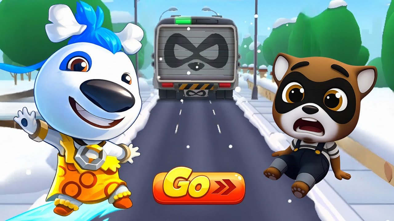 Talking Tom Gold Run New Update - Stone Age Hank vs Raccoon Boss Fight in Polar Adventure📍Funny Race