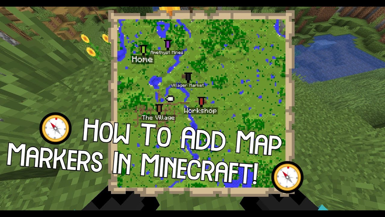 🧭️ How To Add Map Markers In Minecraft! 🧭️
