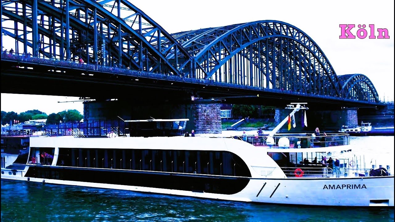 4K|60 Köln Rhine Boat Cruise - Deutschland - Cologne (▶10min)