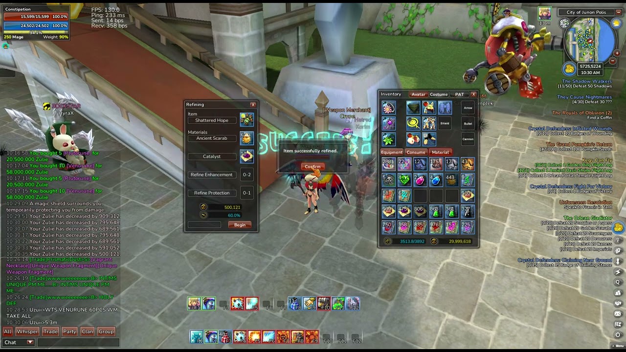 ROSE Online Upgrade/Refining Weapon from +15 to +20