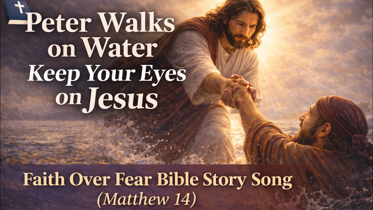 Peter Walks on Water | Keep Your Eyes on Jesus | Faith Over Fear Bible Story Song (Matthew 14)