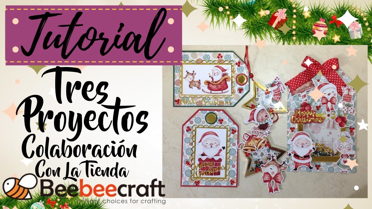 TRES PROYECTOS  COLABORACION CON LA TIENDA BEEBEECRAFT  TUTORIAL DE SCRAPBOOK