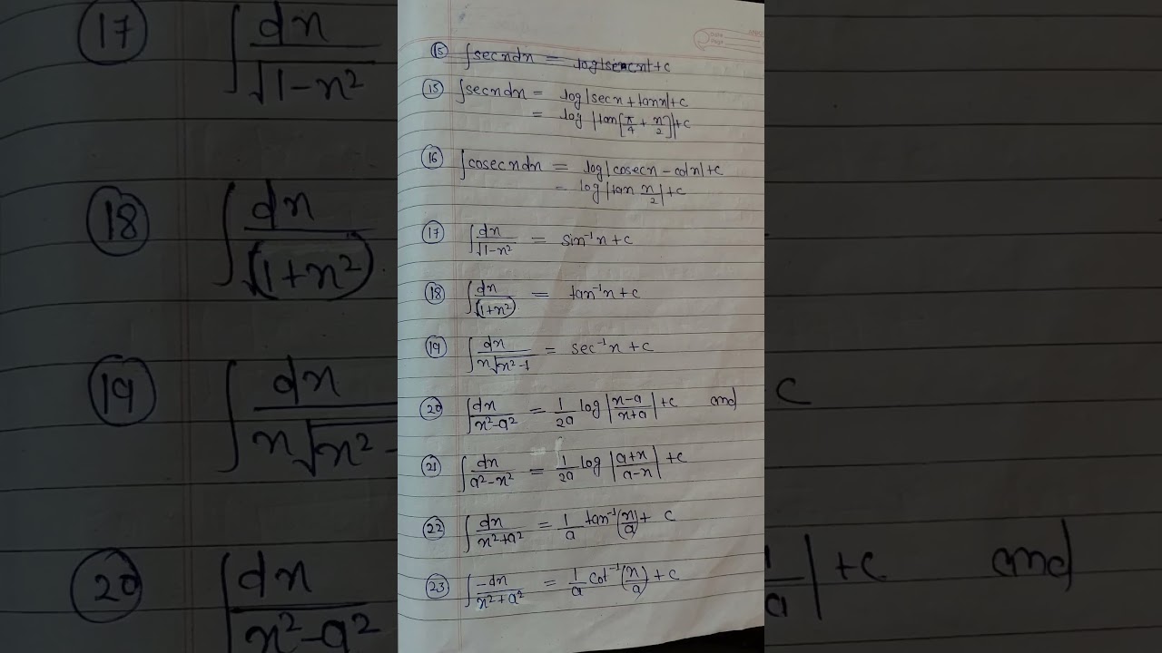 Integration all formula 