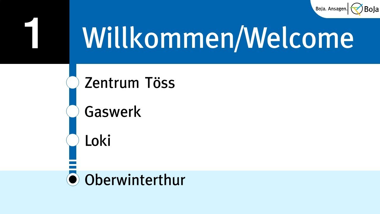 Stadtbus Winterthur/ZVV Ansagen | 1 Töss - Oberwinterthur | BoJa Ansagen