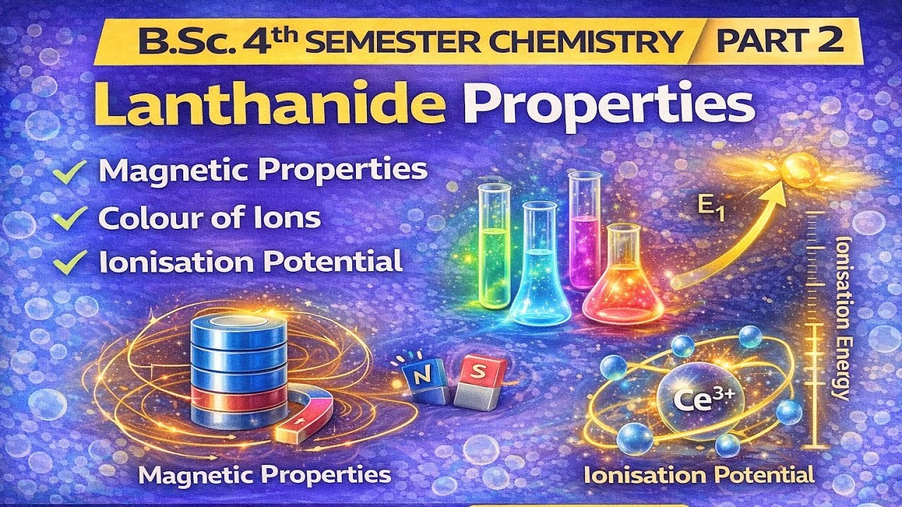 Lanthanide Properties – Part 2 | B.Sc. 4th Semester Chemistry Magnetic properties Colour  Ionisation