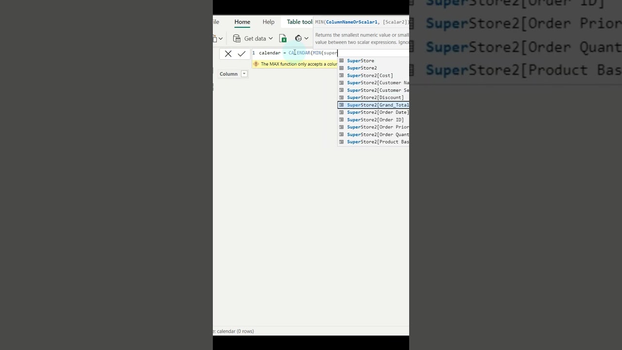 Calendar function in Power BI #trendingshorts   #powerbishorts  #sql  #cprogramming  #datascience