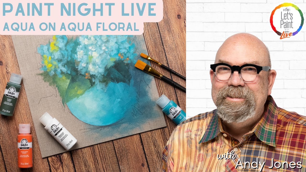 Paint Night Live — Aqua on Aqua Floral