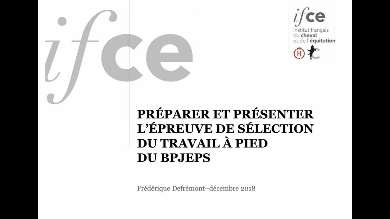 Préparer l'épreuve de travail à pied du BPJEPS - Frédérique Defrémont