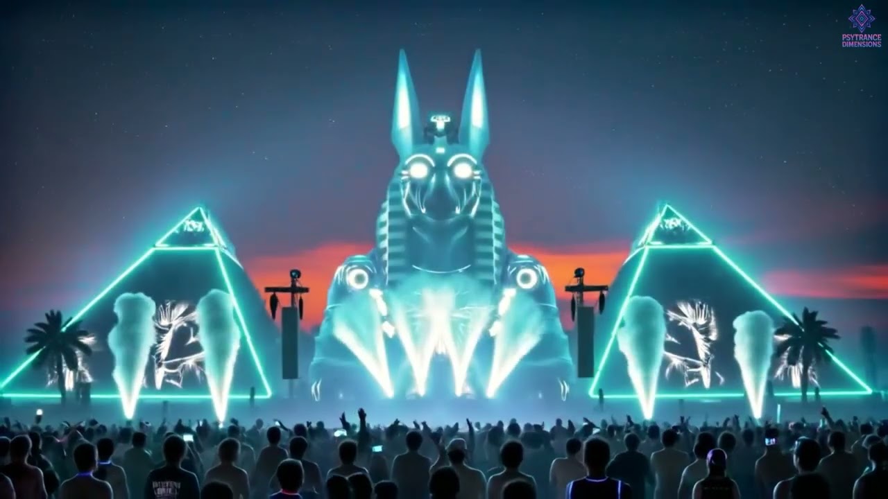 ANUBIS PSYTRANCE FESTIVAL 2025 🌌 Full On Psytrance Set + Neon Egyptian Stage & Hypnotic Visuals 8K