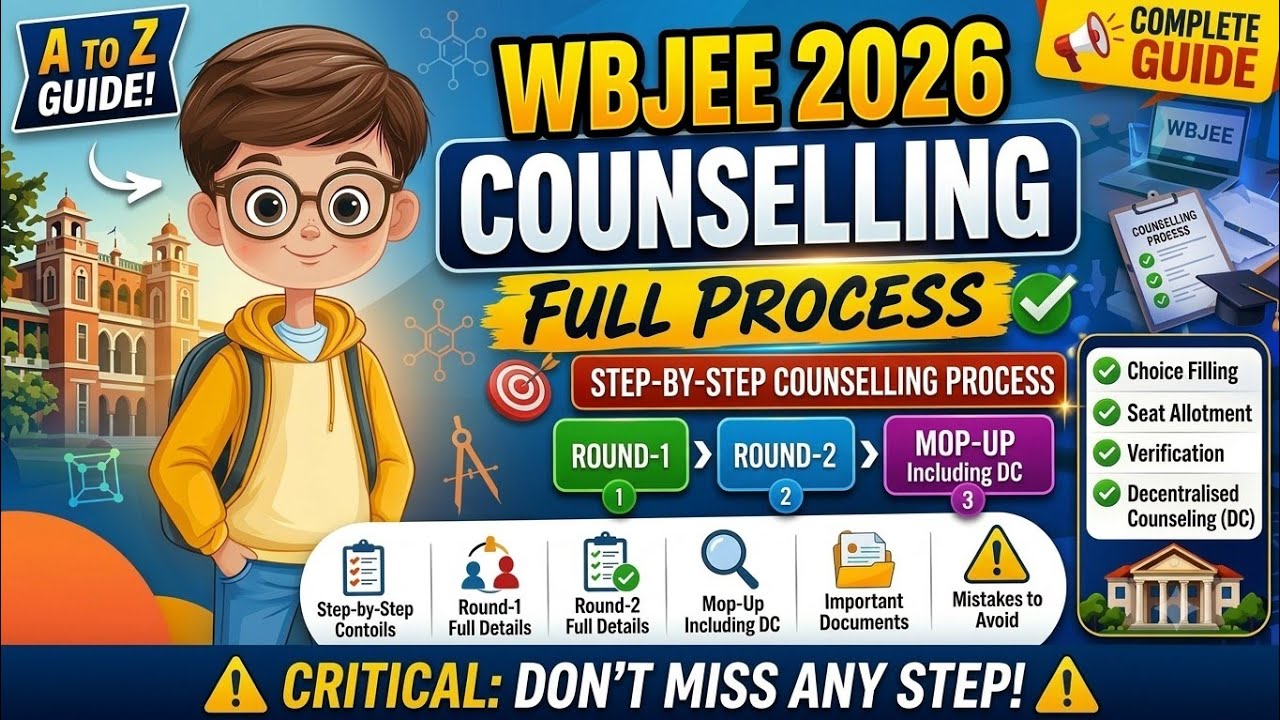 WBJEE 2026 COUNCILING A to Z guide | Seat allotment, choice filling, physical verification, DC ||